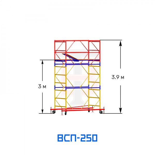 Вышка-тура строительная ВСП 250 0,7х1,6 м, высота 3,9 м