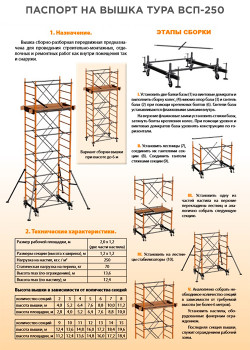 Паспорт вышка тура ВСП - 250/1,6х2